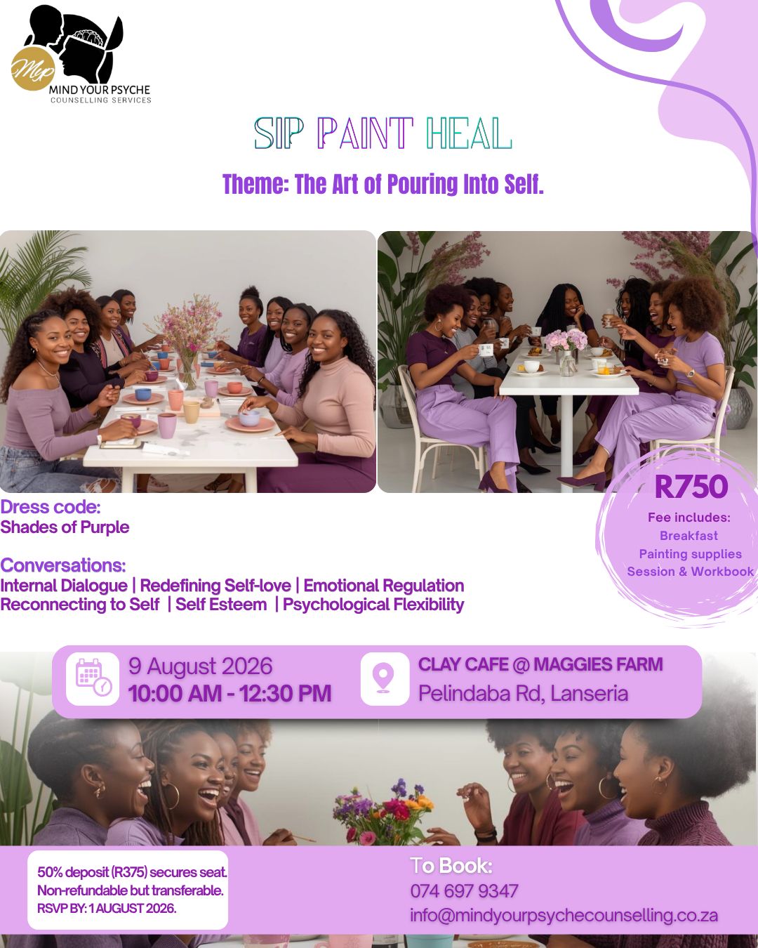Sip Paint Heal event poster